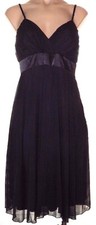 New First Kiss M, medium empire waist lined chiffon spaghetti strap black dress