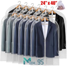 40" Clear Hanging Clothes Garment Bags for Suit Long Dress Gown Closet Storage