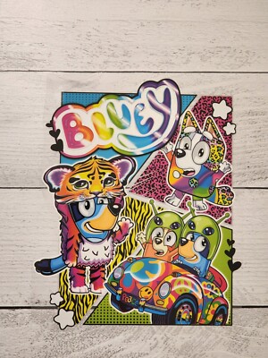 Bluey Lisa Frank Ready to Press Heat Transfer DTF Screen Print 