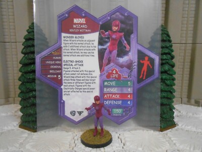 Heroscape Custom Wizard Double Sided Card & Fig w/ Sleeve Marvel Fantastic Four