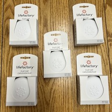 X5 NEW Lifefactory Flat Cap for 8 oz Wide Mouth Neck Baby Bottles White LG93WH6