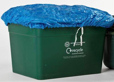 MÖWENSCHUTZ RECYCLING BOX HÜLLEN X 2 BLAU ZUM BINDEN ELASTISCH 2ER PACK