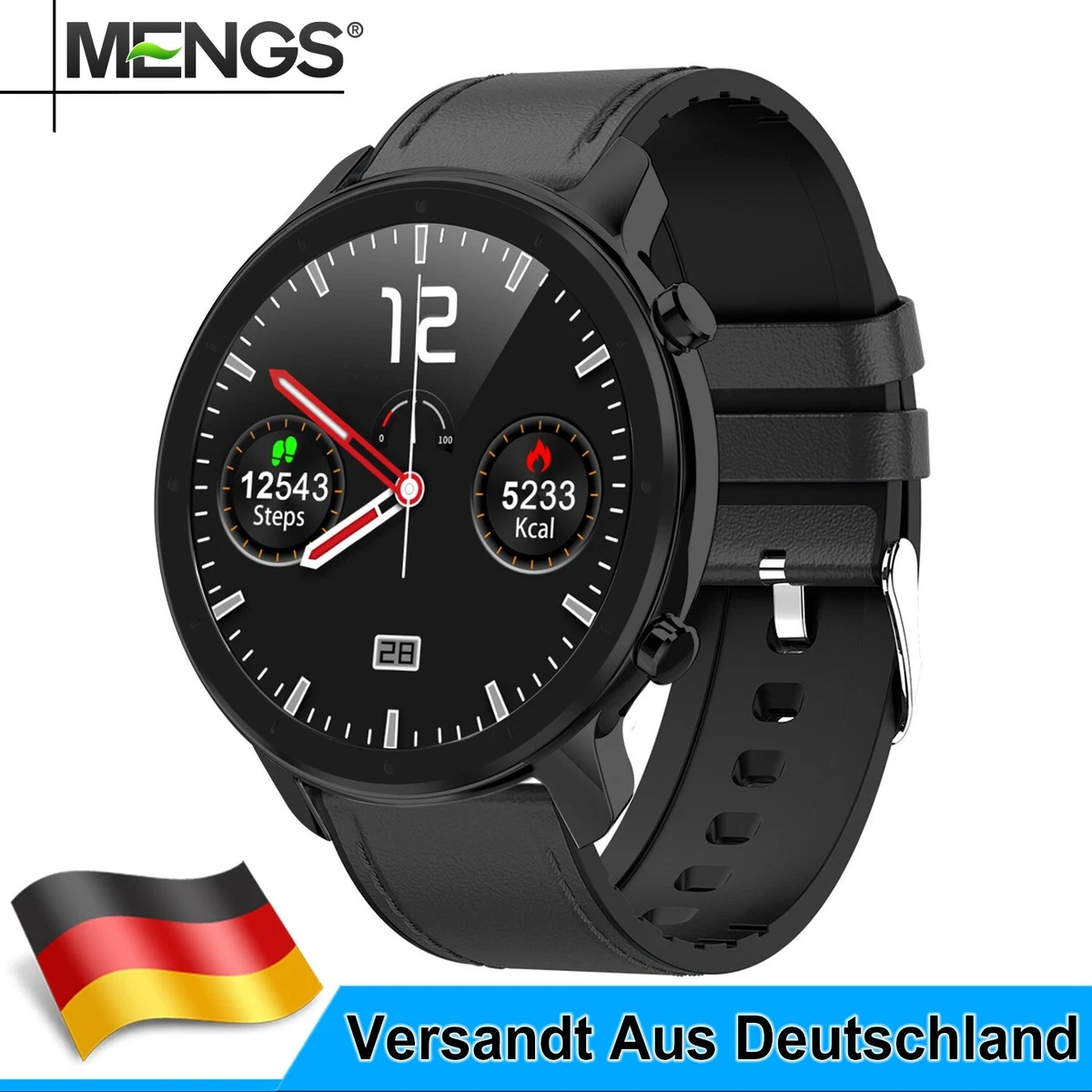 Bluetooth Smartwatch Schrittzähler Armbanduhr Wasserdicht Sport Fitness Tracker