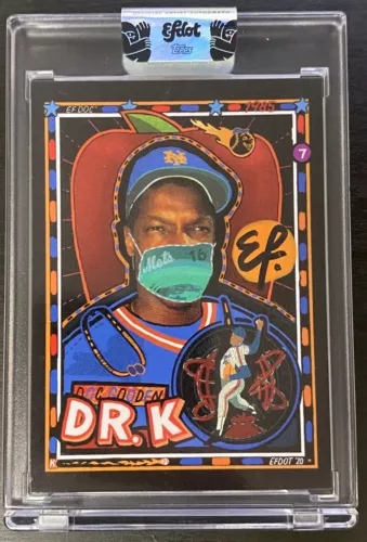 Topps Project 2020 #137 - Dwight Gooden by Efdot Artist Auto ORANGE w/ Box /200