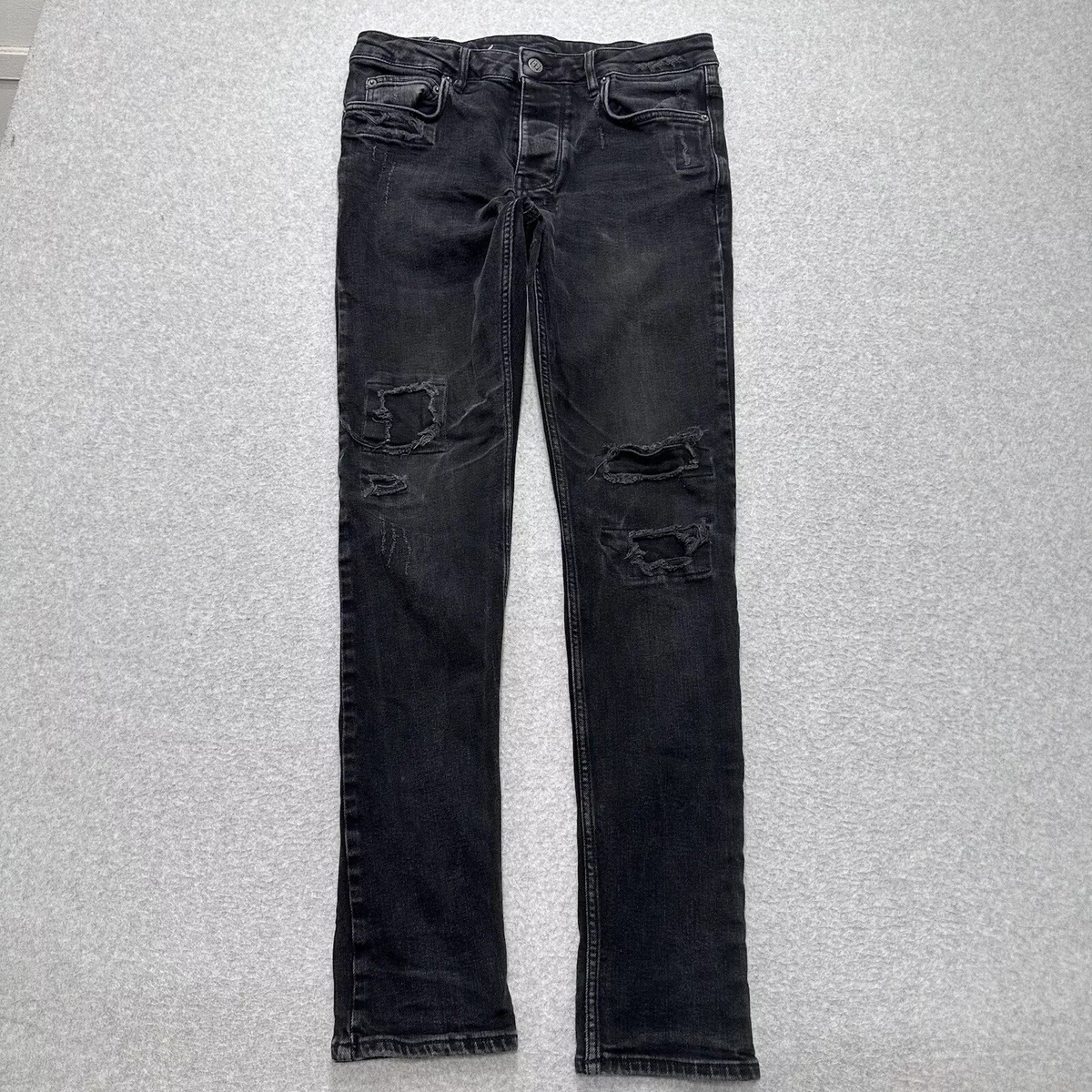 Ksubi Mens Black Boneyard Chitch Laid Skinny Jeans Size 30x30 Pockets Distressed