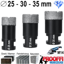 3 x Diamant Bohrkrone Ø 25mm 30mm 35mm Granit Fliesen Bohrer Loch Fräser M14
