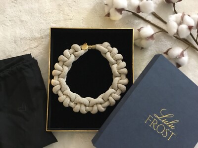 Lulu Frost xoxo Lulu&Cat collection knot gold tone necklace choker  box/dastbag