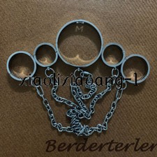 Metal Neck Collar Hand Ankle Cuffs Stainless Steel Irons Handcuffs Restraints