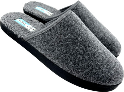 NEW TOMS Harbor Smoke 10016859 Gray Felt Slip On Mule Slipper Shoes Men's 12