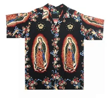 Virgin of Guadalupe hawaiian shirt, mexico traditional shirt, virgin mary