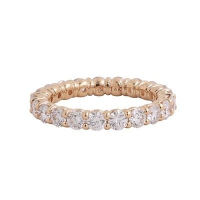 Blue Nile 1.85ctw Diamond Eternity Band Ring 14K Yellow Gold Size 5 Anniversary