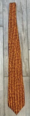 Vintage Elton John AIDS Foundation Silk Tie - Red & Yellow Wavy Stripe - AS-IS