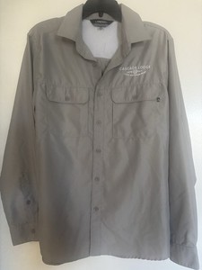 Landway  Gray Vented Shirt With Cascade Lodge Logo Size Medium   #860