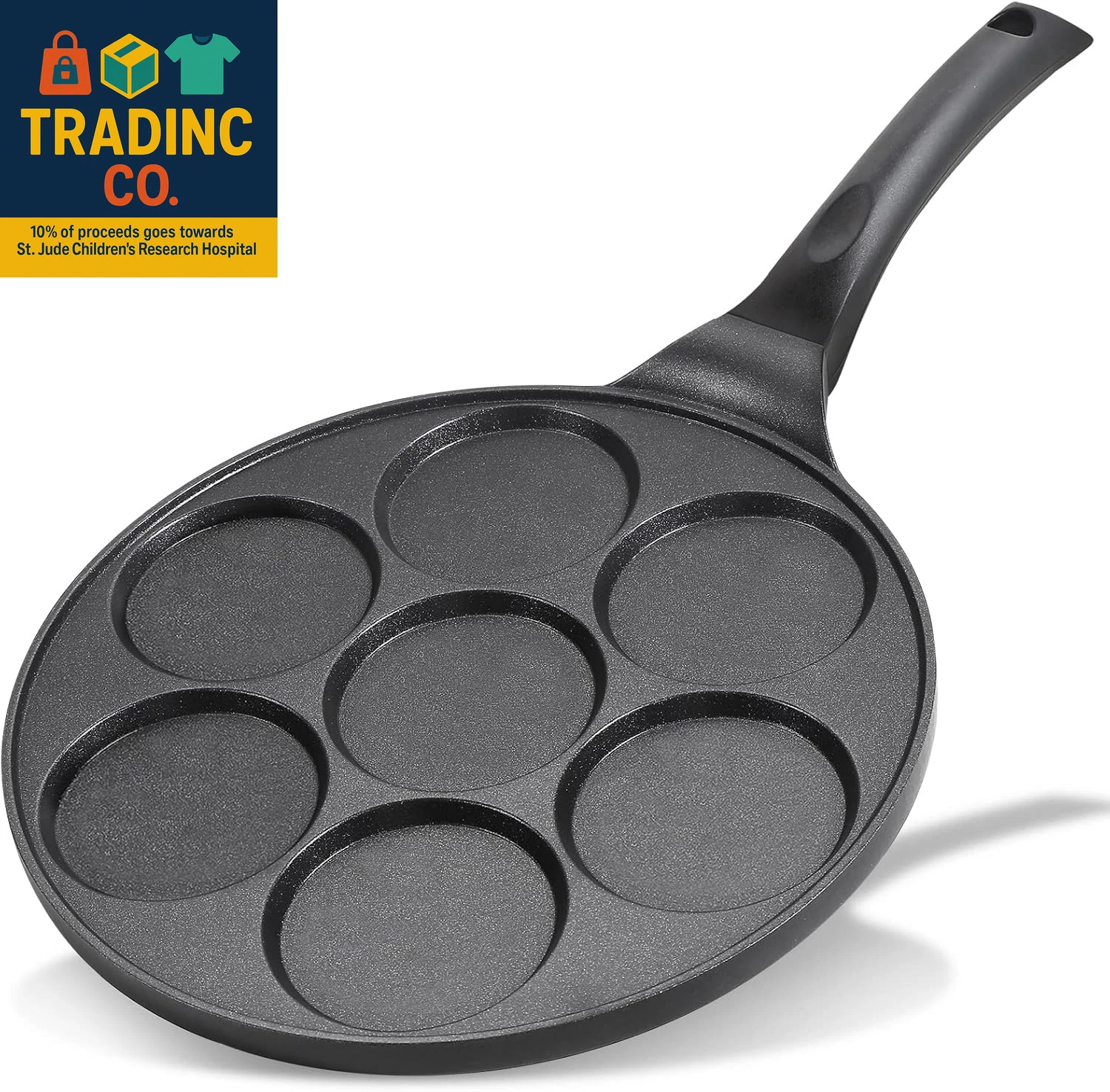 Nonstick Pancake Pan Pancake Griddle with 7-Mold Design Mini Pancake Maker with