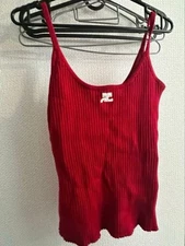 Courreges Ribbed Camisole Red Size L