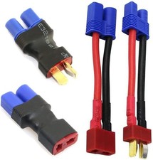 4pcs RC LiPo Battery Connector Adapter Compatible with EC3 to T Male Female...