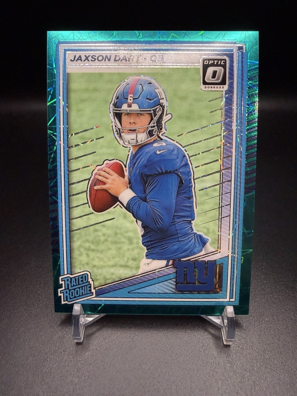 2025 Donruss Optic Jaxson Dart Teal Velocity Prizm #273 SSP