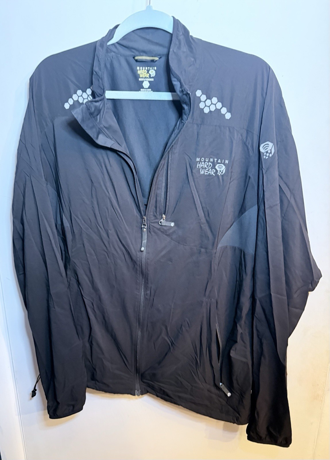 Mountain Hardwear Geist Jacket Lightweight Full Zip Windbreaker Outdoor Black XL
