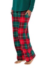 Cuddl Duds Fleecewear w/ Stretch Pants Green/TrtnPlaid