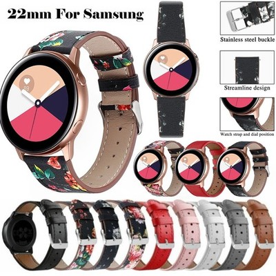 22mm For Samsung Galaxy Watch 3 45mm Gear 2 S3 S4 46mmGenuine Leather Band Strap