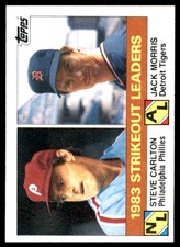 1983 Strikeout Leaders (Steve Carlton / Jack Morris) LL 1984 Topps #136 MLB READ