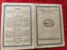 DLRG Mitgliedskarte 1943  Rettungsschwimmer  Ausbildung Wasserrettung Abzeichen