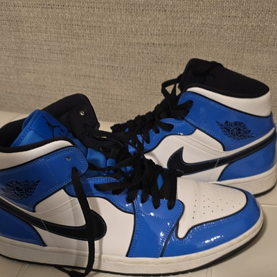 #ad #ad Jordan Air Jordan 1 Mid SE Signal Blue White Black DD6834 402 High Top Sneaker $60.00