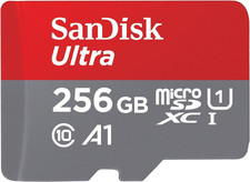 SANDISK 256GB Ultra Microsdxc UHS-I Memory Card with Adapter - up to 150Mb/S, C1
