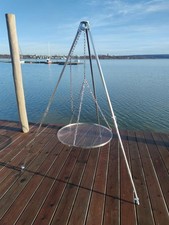 Dreibein-Grill mit höhenverstellbarem Grillrost, 70cm Schwenkgrill Edelstahl