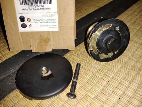 Matte Black Bathtub Tip Toe Tub Drain Conversion Kit W/ 2 Hole Overflow SEE PICS