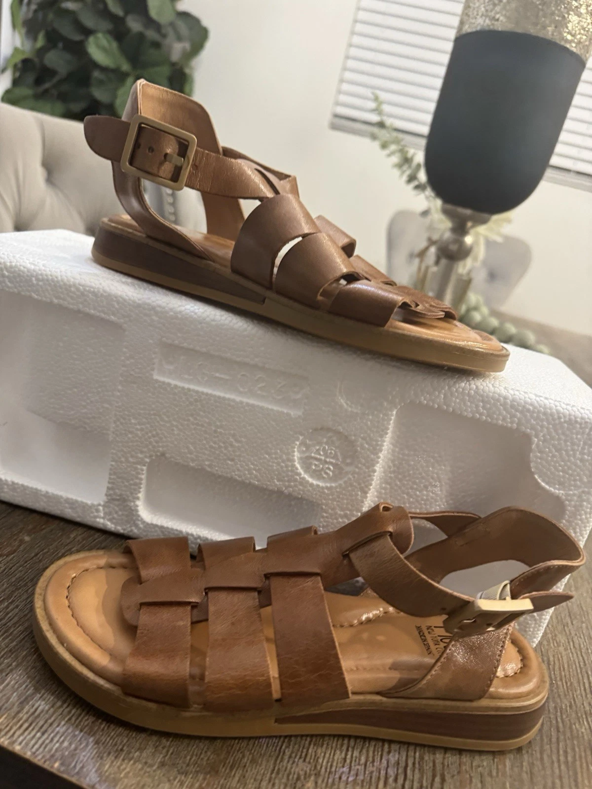 NEW MIZ MOOZ GLADIATOR WEAVE SANDALS SIZE 37 BROWN MARNY SANDALS FLAT COMFORT EX