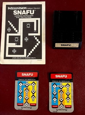 Snafu (Intellivision, 1981) Cart, Instructions, and Overlays. Tested!