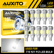 10pc Auxito 921 912 Led Reverse Backup Light Bulb 6500k Super Bright T15 3a Eoa