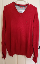 NWT IZOD Rio Red V-Neck Sweater Mens Size L Chest 44 Long Sleeve 35660