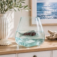 Fisch Zeus Teichdeko Dekofigur Schwimmend Porzellan Weiß Schwarz Rot Koi 15,5Cm