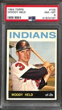 1964 TOPPS #105 WOODY HELD PSA 8 NM-MT 41974187 