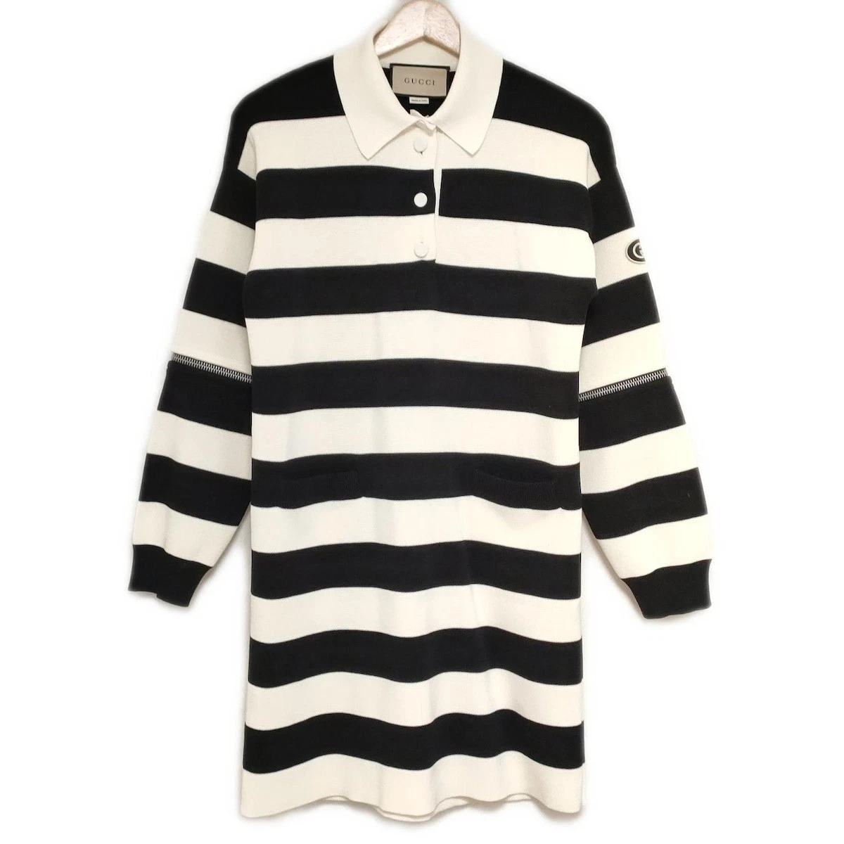 Robe polo Gucci 2 voies manches longues longueur genou tricot 2 voies noir r10_0404