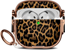 for Cute Airpods 4 Case 2024 with Safety Lock,Compatible Leopard Print Airpod...