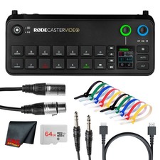 RODECaster Video All-in-One Production Console  64GB Card  XLR Cable  1/4 TRS