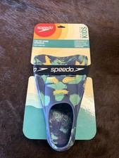Speedo Kids Swim Fin Age 3 Size S 9-10 Teal Pattern
