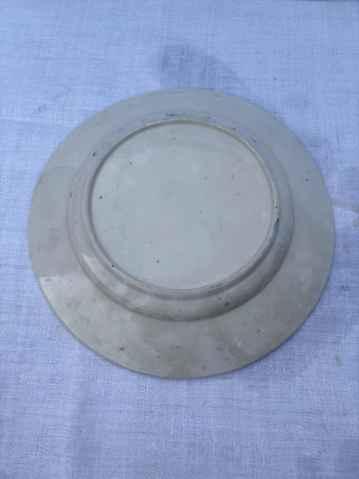 Assiette ancienne en faïence – décor bleu – XIXᵉ / début XXᵉ – - Photo 2/2