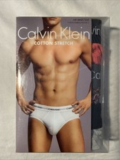 Calvin Klein Men  s Cotton Stretch Three Pack Hip Briefs Multicolor Size Small