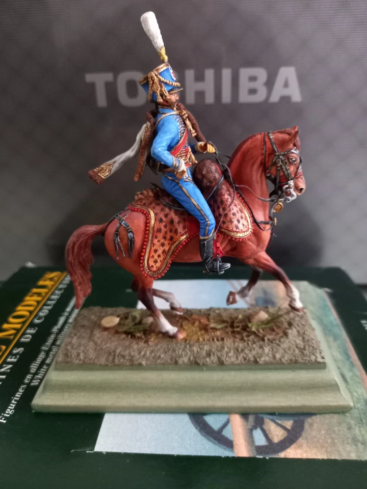 Historex 54mm peint officier du 5° rgt de hussards - Photo 3/4