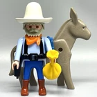 Playmobil Prospector Cowboy Donkey Male Adult Figure Mclarens Goldmine 3802 VTG