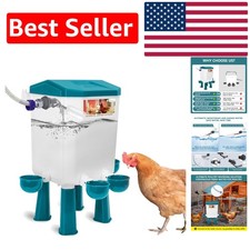 Durable 2 Gallon Chicken Auto Waterer - Gravity-Fed with Stainless Steel Hose