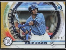 Ronaldo Hernandez 2020 Bowman Chrome Scouts Top 100 Gold BTP-100 /50 Rays