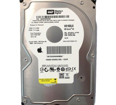 WD WD1600JS-40TGB0 DSCHNTJAAN (WCAP) Thailand 160gb 3.5'' Sata HDD MAY/2007