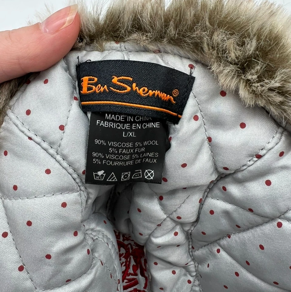 Ben Sherman Hombres Invierno Trampero Sombrero L/XL Imitación Piel Clásico Exterior Gris Informal Foto 2 de 4