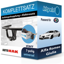 Für Alfa Romeo Giulia 05.16- AUTO HAK Anhängerkupplung starr + 7polig E-Satz neu