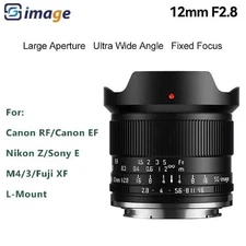 SGimage 12mm F2.8 MF Ultra Wide Angle Prime Lens For Sony Fuji Canon Nikon M4/3